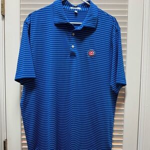 Peter Millar Blue and White Polo Shirt with Classic Design